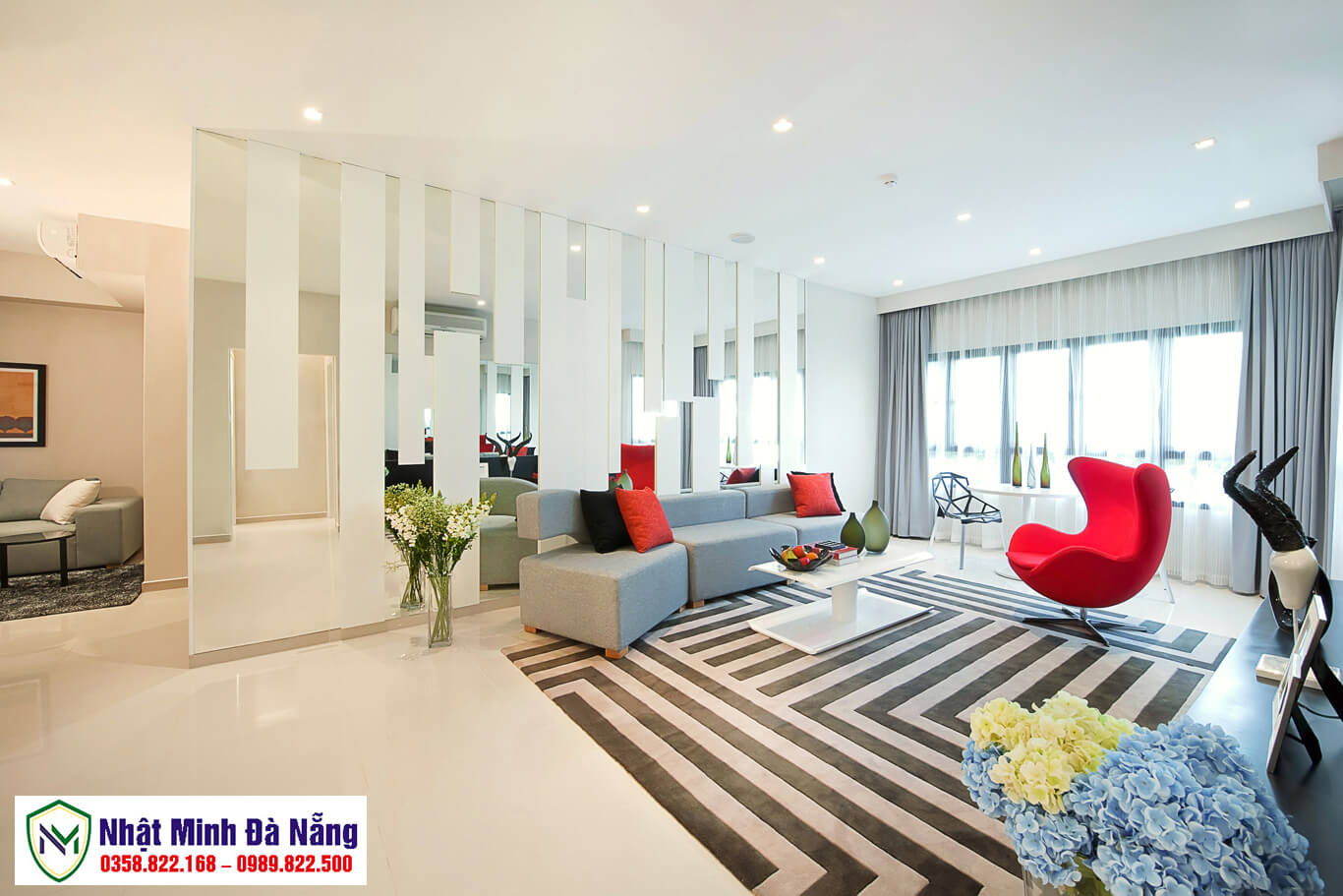 Phòng khách đẹp sau khi vệ sinh